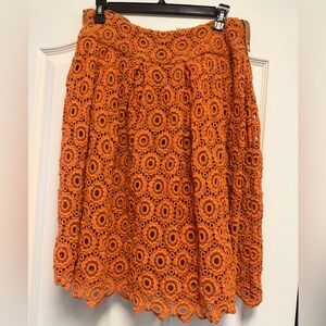 Orange Lace eyelet Women's Skirt